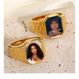Gold Personalized Photo Ring